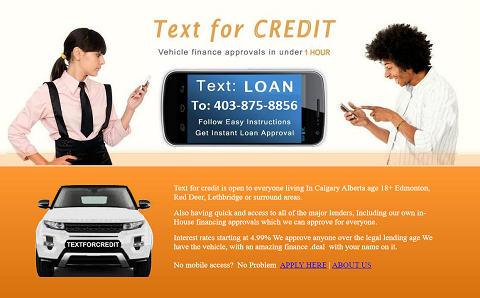 Text for Credit - Text for Auto Loan Alberta